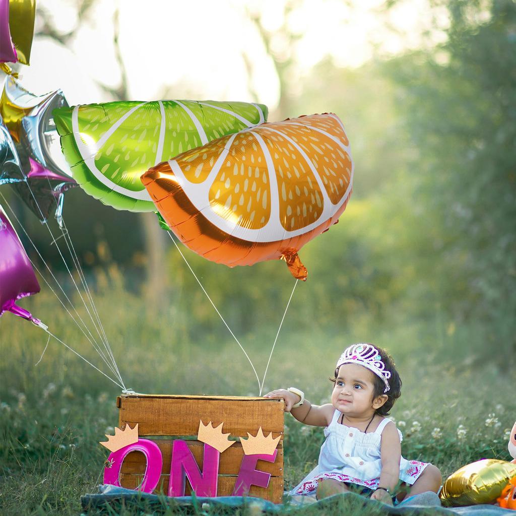 4 Pcs Decorate Lemon Orange Balloon Child Pineapple Fruit Party Aluminum Film Balloons
