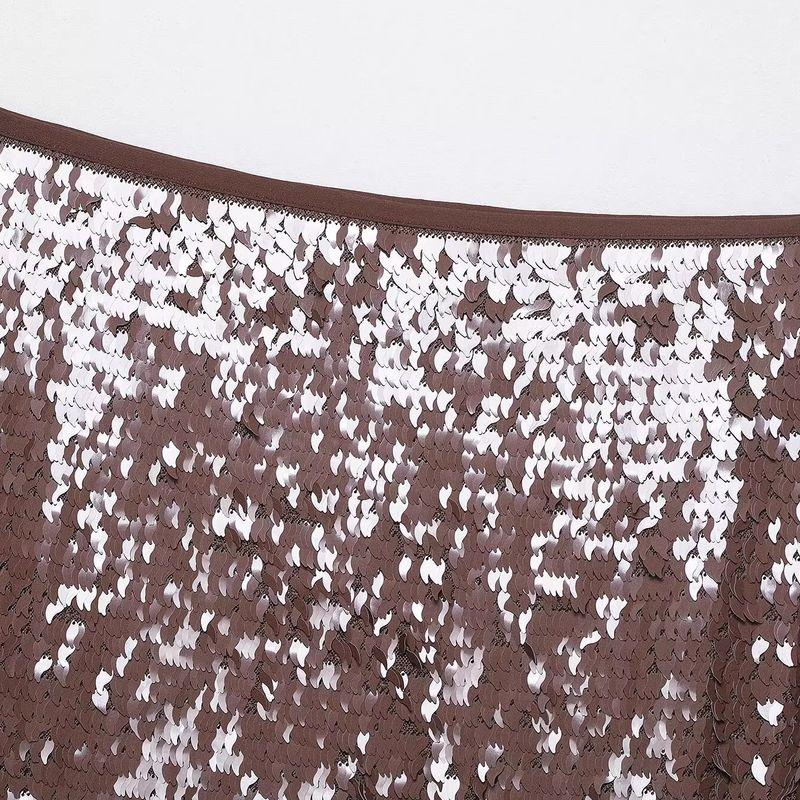 Araltay New Arrival Fashion Style Women's Clothing Fashion All-Match Minimalist Sequin Skirt Sequin Mini Skirt 3920104