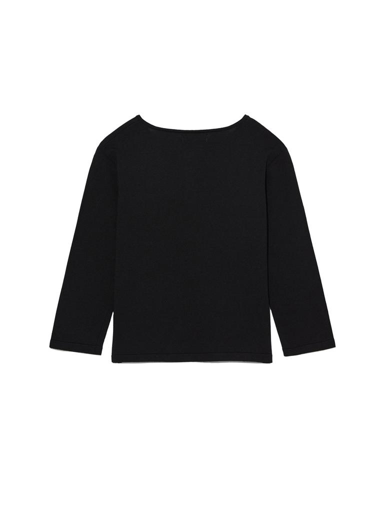 GLOWNY 3/4 Button Fly Knit Tee (Black)