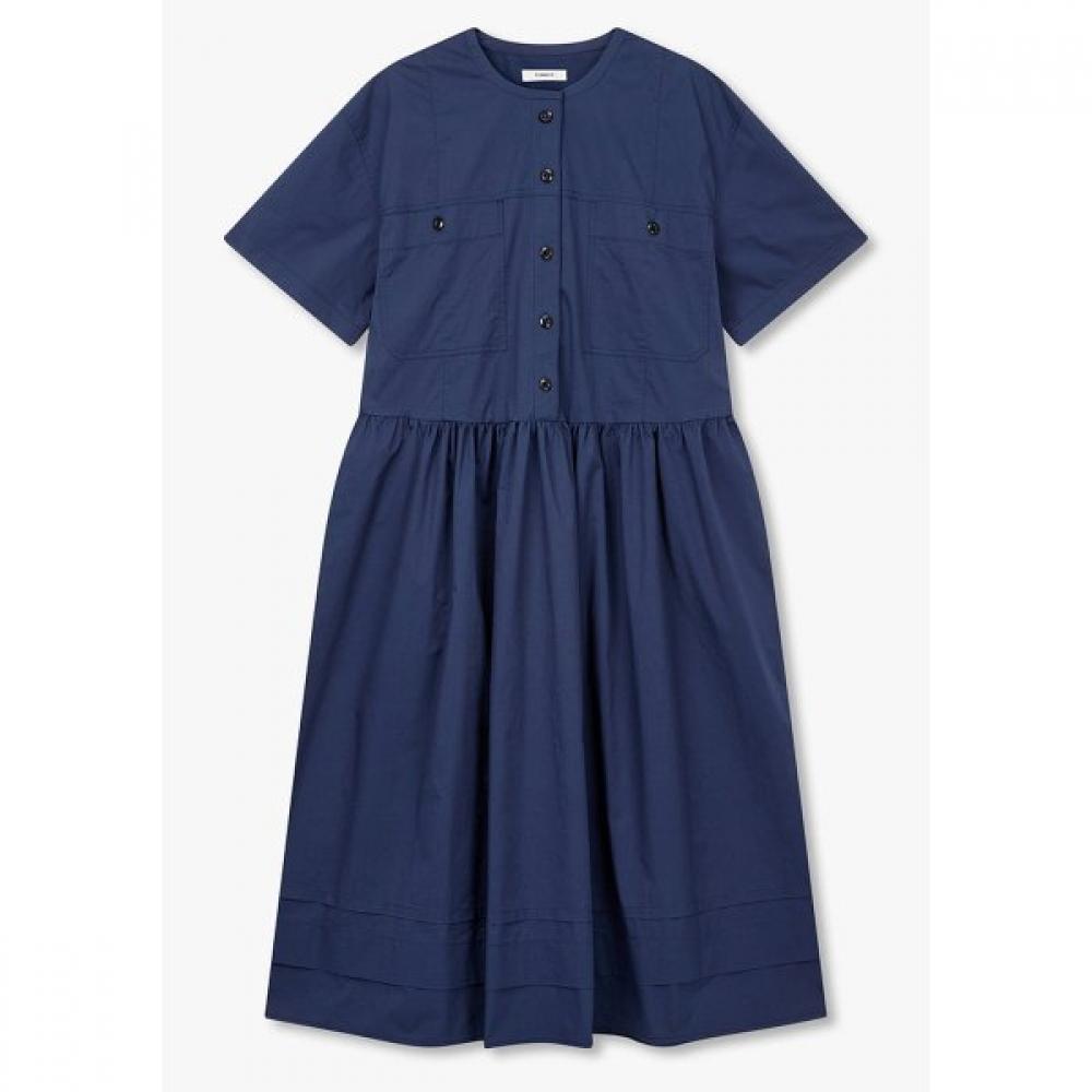 Studio Tomboy Round Neck Two Pocket Tunic Dress 9106241205 navy/OS