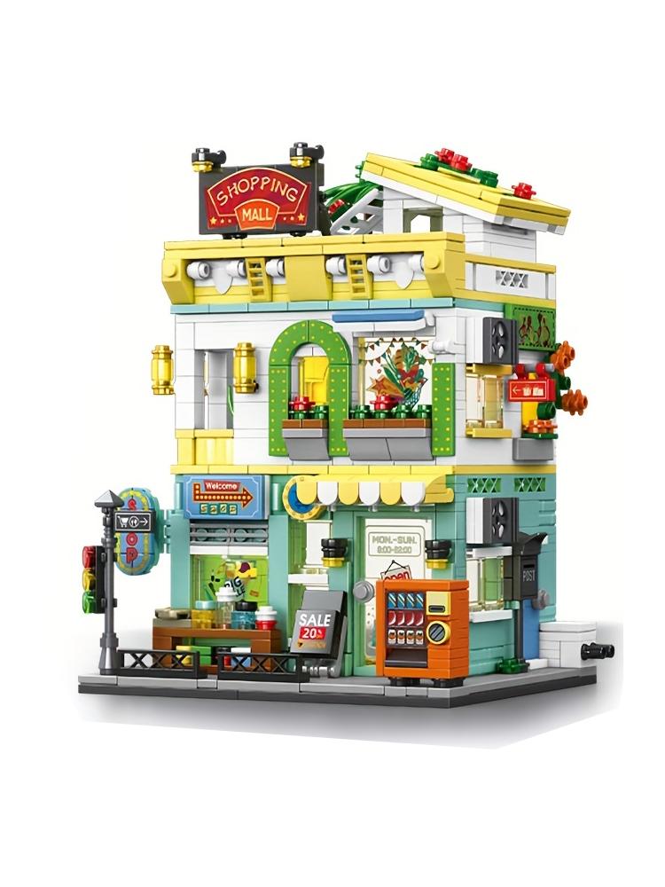 

700+pcs City Street View Supermarket Hotel Clothing Store Architecture Building Blocks for Kids,Assembly Miniature Puzzle Model