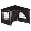 Pop Up Party Tent 288 X 288 X 245 Cm Black Oxford Fabric
