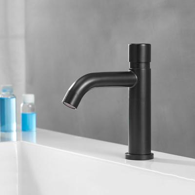 Black 304 Stainless Steel Bathroom Basin Faucet Pressure Public Toilets Washbasin Faucet Single Cooling Delay Sink Faucet