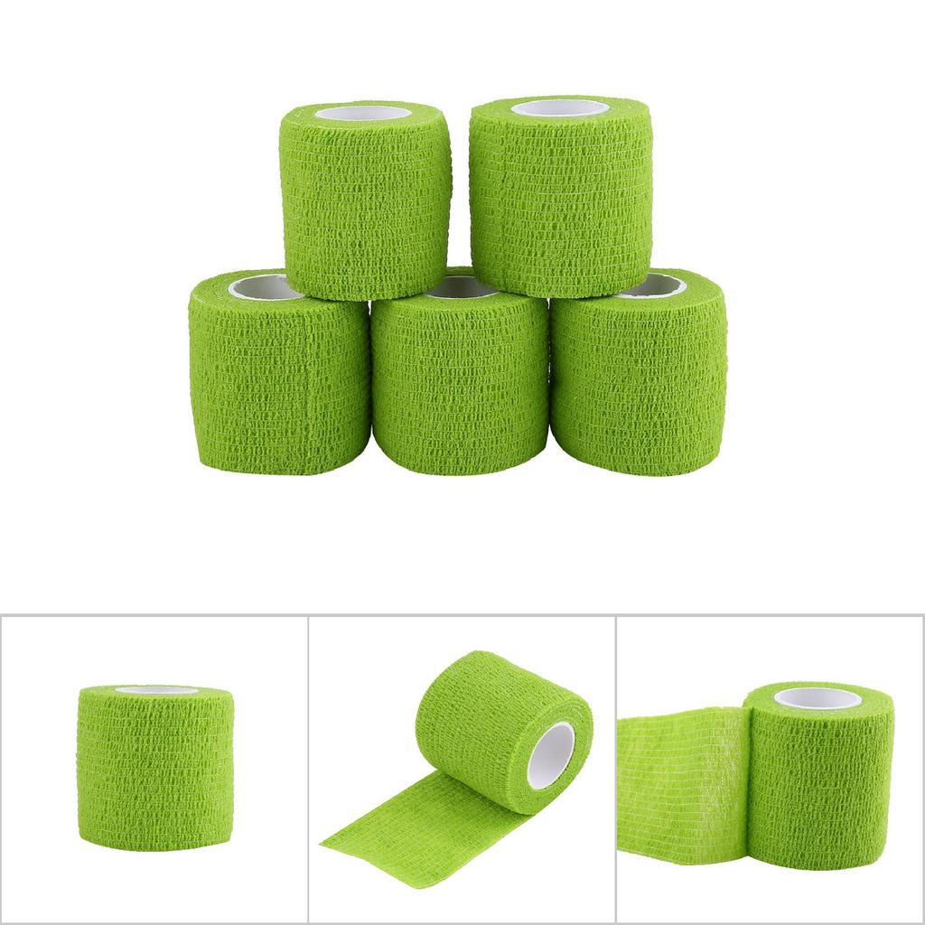 5 Rolls Celsiusset Waterproof Self Adhesive Bandage Tape Finger Joints Wrap Sports Care(Green)