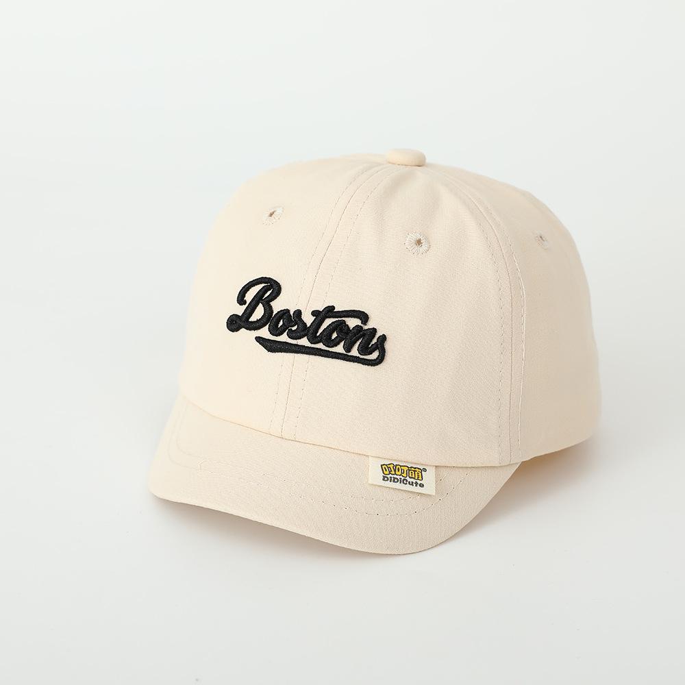 

Baby Boys Spring Summer Baseball Cap 1-4 Years Letter Design Sunshade Sunscreen Hat Simple Korean Style Duckbill Cap For Kids 1-4 years бежевый