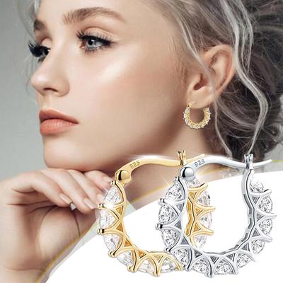 Modische französische Ohrringe mit Zirkon-Spitze, U-förmige Ohrringe, Damen-Accessoires