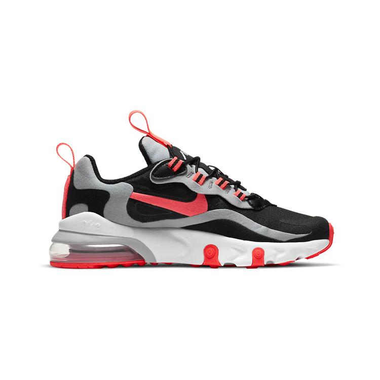 Nike Air Max 270 RT Abrasion Resistant Cushioning Low Top Running Shoes Black Red Gray Children Aged 3 7 Years Old BQ0102-019