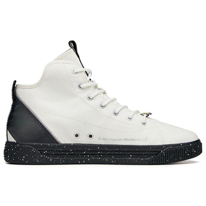 SNOOPY X Anta High Top Sneakers Mens White Black 912138601-2