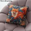 Vintage Embroidery Style Fox Throw Pillow Covers Pattern Cushion Cover Suitable for Sofa Bedroom Car Pillow Cover