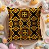 Luxury Golden Pattern Cushion Cover DoubleSided Printed Organic Linen Pillow Cover Decorative for Sofa Home