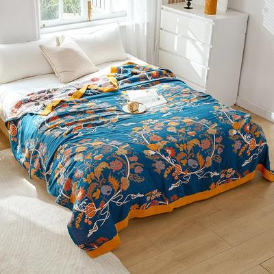 Couvertures et jetés en coton japonais, fleurs de gaze, serviette de canapé, couverture de climatisation d'été, couvre-lit doux de loisirs, draps boho