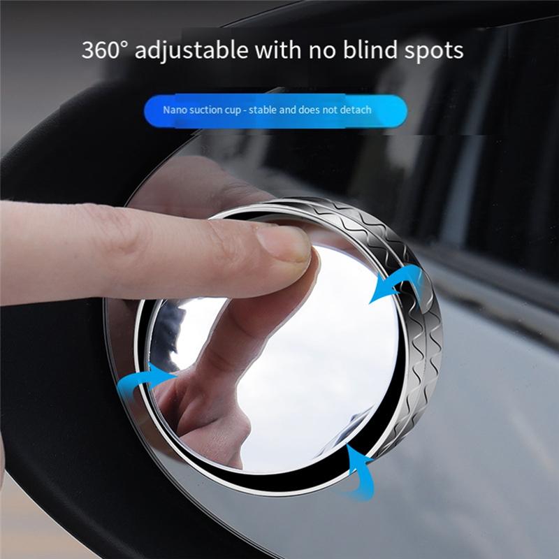 Adjustable 360 Degree Car Blind Spot Mirror Convex Auxiliary Rear View Mirror Parking Assistance 1 Pair