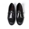 Fashion Men's Luxury Genuine Leather Loafers Double Buckle Monk Strap Slip-On Casual Shoes Crocodile Pattern Wedding Dress Occasions