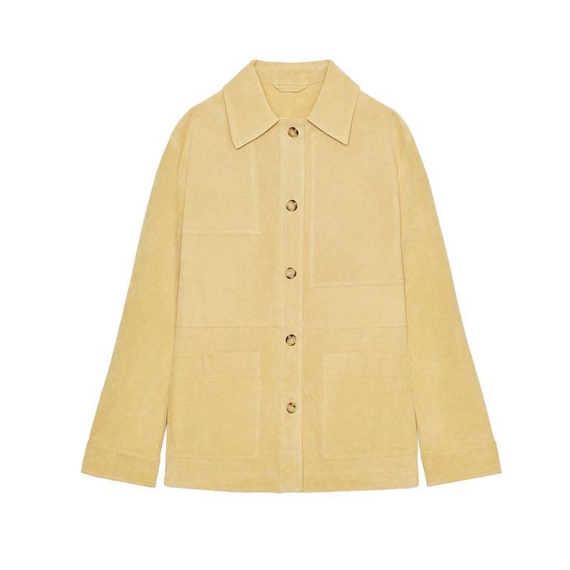 

Fall New Women s Clothing Casual Flip Collar Long Sleeves Pure Color Pu Suede Leather Outwear 4341744 Light yellow L