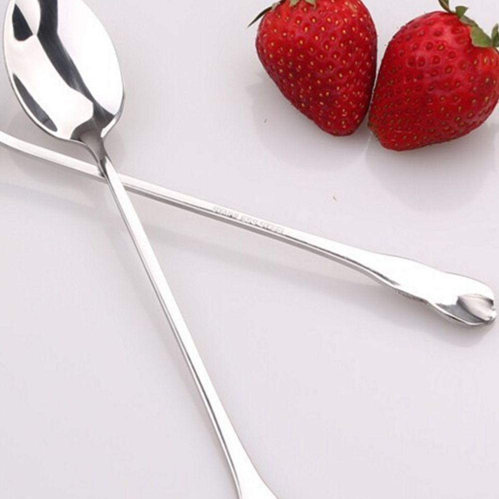 1PC Round Dinner Dessert Long Coffee Stainless Steel Handled Tea Teaspoon  Spoons