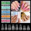 600Pcs Oval Half Frosted Nails Tips Clear Nail Tips Soft Gel Nail Tips Full Cover Artificial False Nail 10 Size Press On Nails for Home DIY Nail Salon