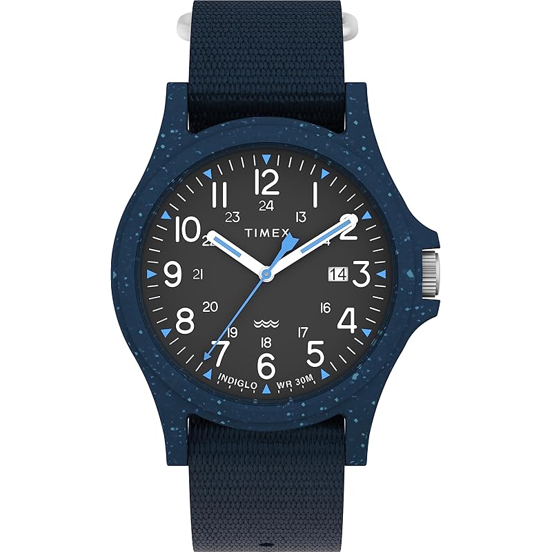 

[TIMEX] watch Reclaim Ocean 40mm Reclaim ocean black dial recycled plastic mineral glass quartz Quartz 3 ATM water resistant 40MM Watch TW2V81800 navy