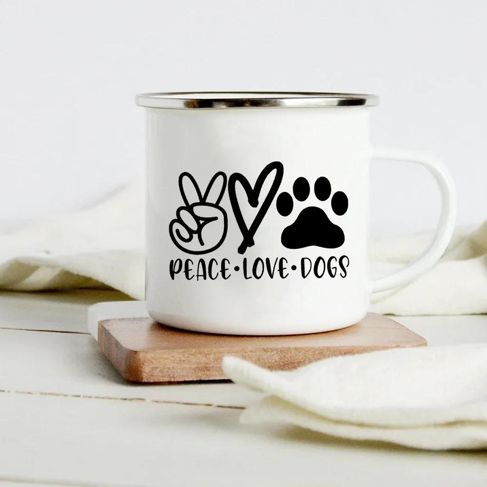 Lustiger Dackel-Druck Kreative Emaille-Tasse Kaffee-Weintassen Cartoon-Hunde Pfote Party-Getränk Bier Saft Milch Tassen Geschenke für Liebhaber Hund