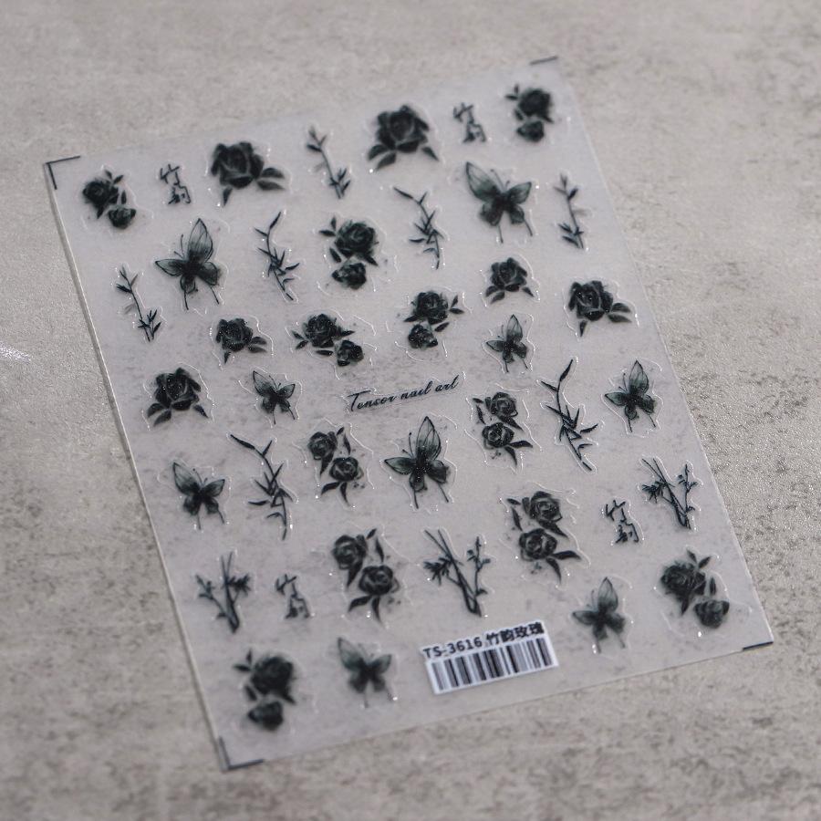 1pcs 5D Star Moon Nail Stickers Pink Retro Bronzing Nail Art Sticker Decorations Decals DIY Adhesive Slider Accessories