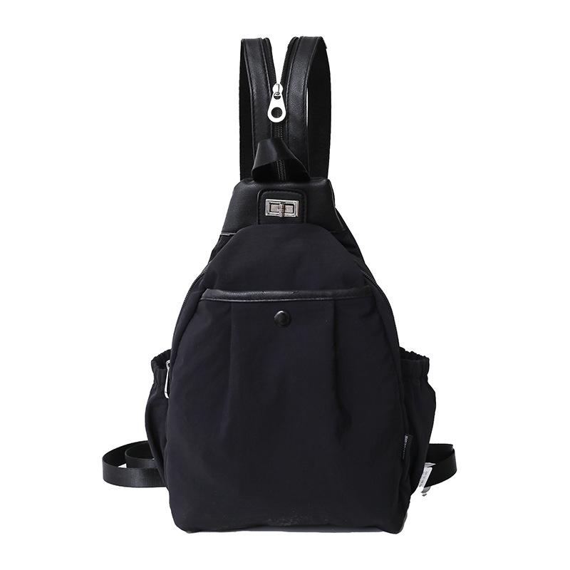 Solid color Japanese and Korean simple commuter small backpack, four-season daily large-capacity shoulder backpack.
