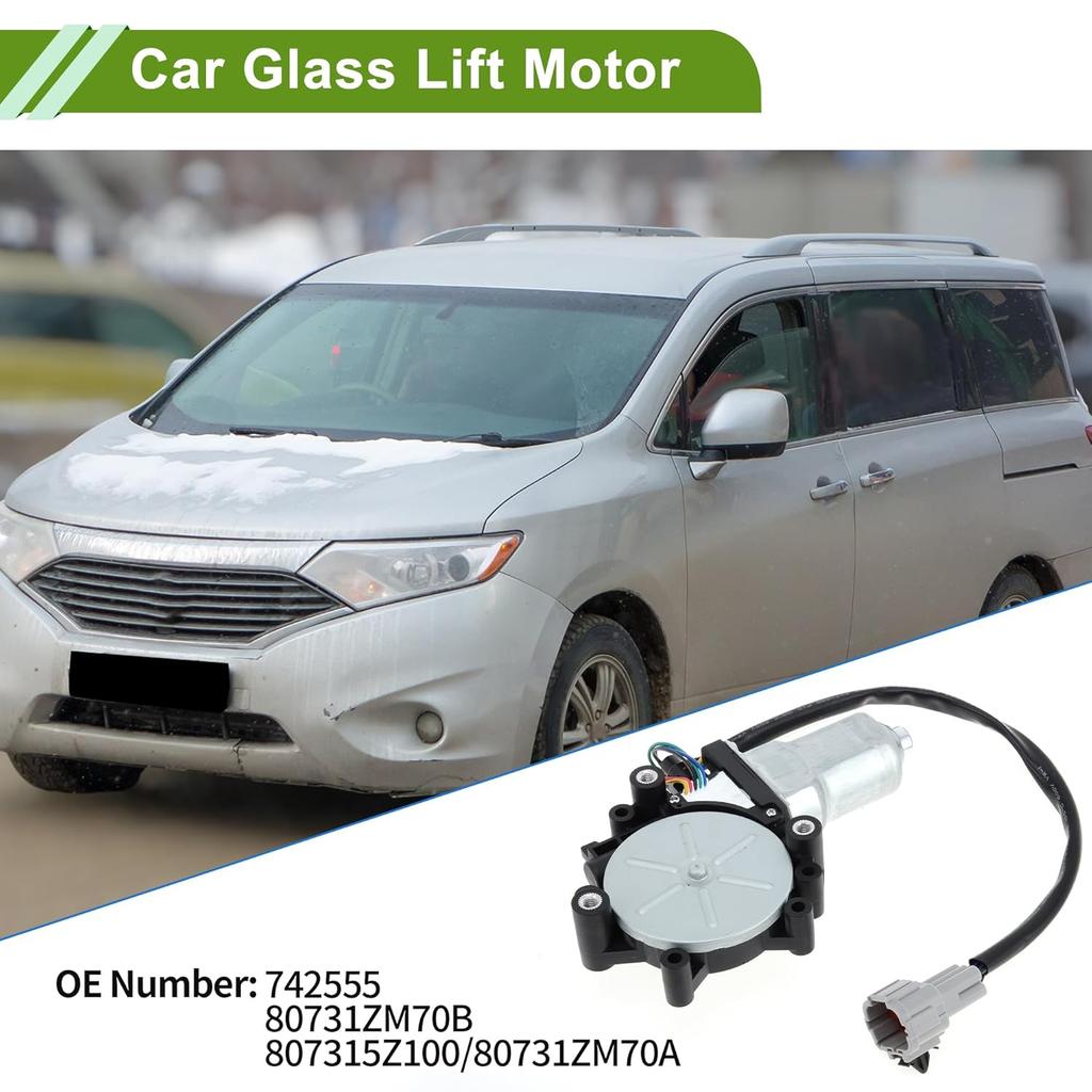 Front Left Driver Side Power Window Regulator Lift Motor for Nissan Quest MPV 2004-2009 No.742555/80731ZM70B 6 Pin Car Window Glass Lift Motor