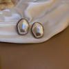 Large Retro 925 Pearl Earrings with Niche Ear Buckles for Women