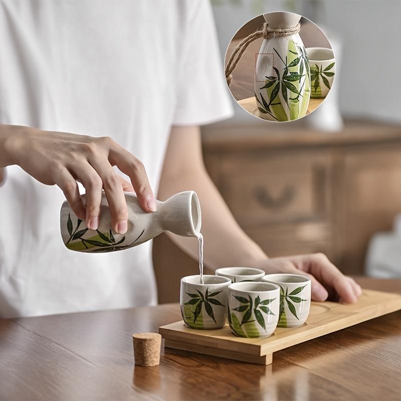 5pcs Set Ceramic Sake Sets A Ceramic Sake Utensil Set A Sake Set 1pc 5.07oz Sake Bottle And 4pcs 1.35oz Sake Cups 5pcs Set Hot And Cold Sake Set Suita