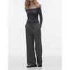 Autumn Straight-leg Professional Black High Waist Loose Pants