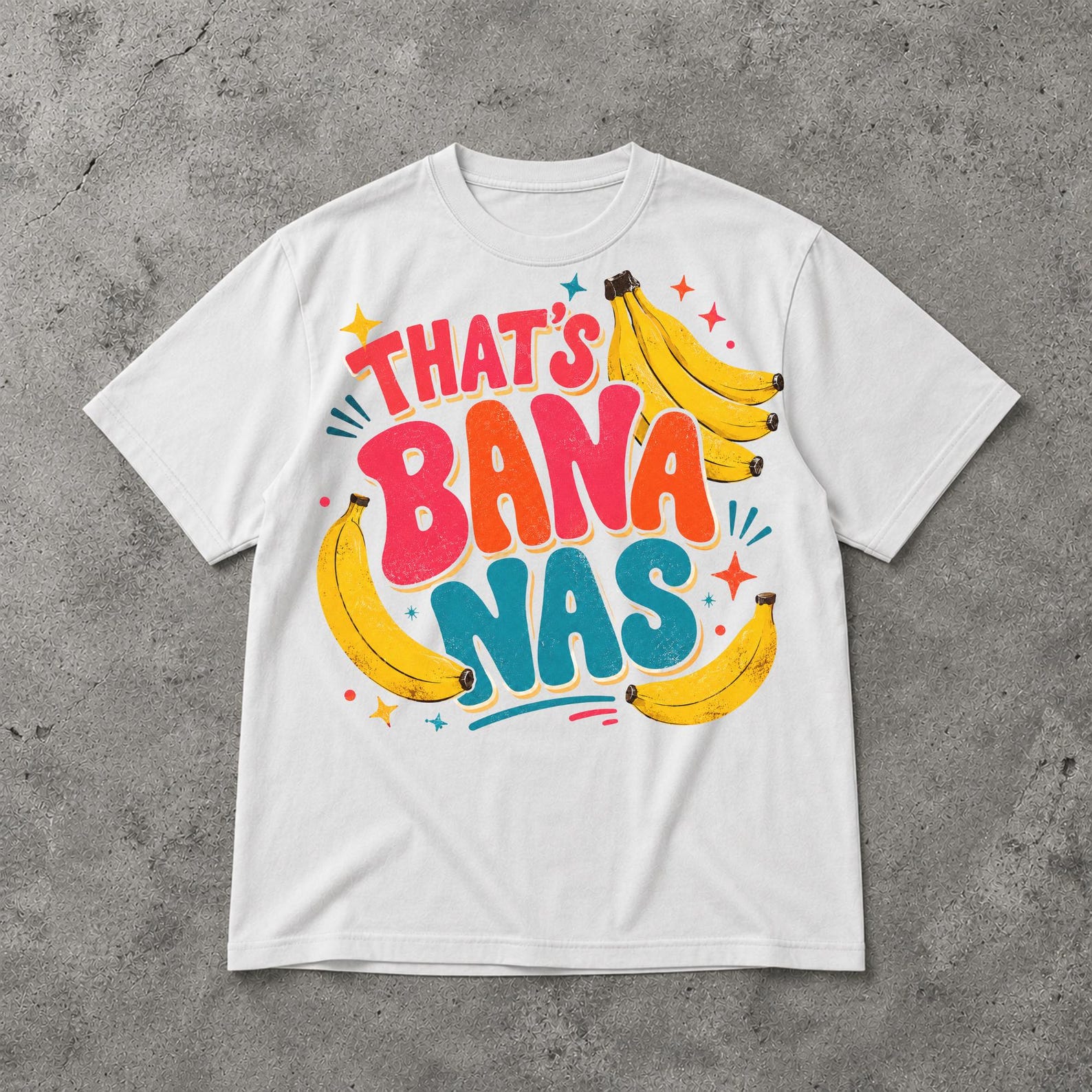 Thats Bananas Banana Shirt, Funny Retro Food Pun Shirt, Cute Summer Vacation T Shirt 2XL