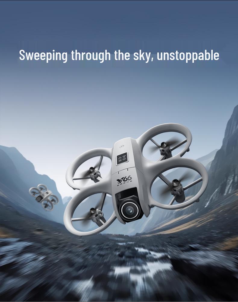 V66 Obstacle-Avoidance 4-Axis Remote Control Drone - Full Protection Toy Aircraft