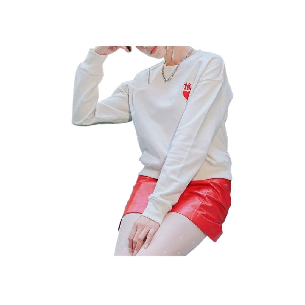 New MLB New York Yankees Sweatshirts Unisex Cream 3AMTH0234-50CRD