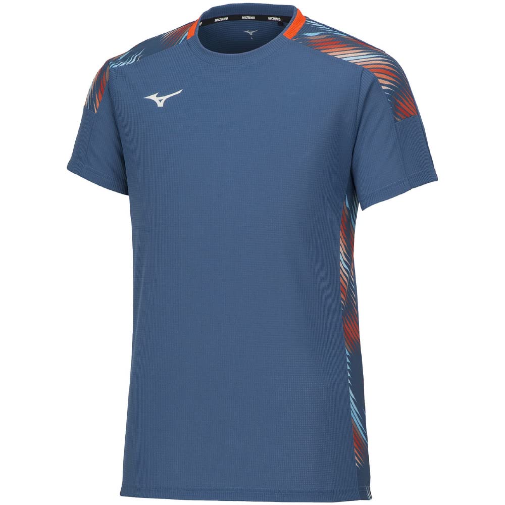 

Теннисная одежда Dry Aeroflow Game Shirt с коротким рукавом, с высокой вентиляцией, легкая в движении 62JAA001 Синий Темно-синий S [Mizuno]