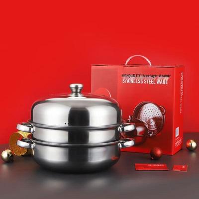 3-Layer Stainless Steel Steamer Hot Pot