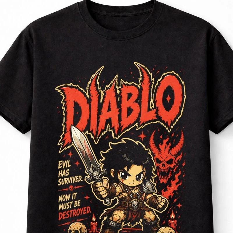 Diablo Dark Fantasy Demon Slayer Gaming Unisex TShirt S