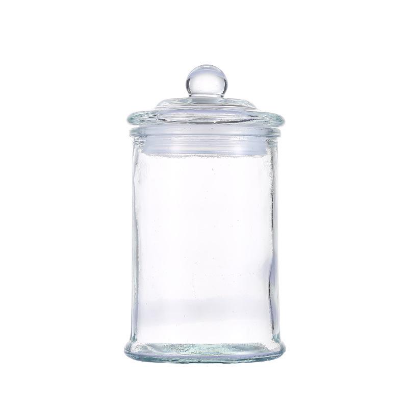 Large Capacity Transparent Glass Tea and Cereal Storage Can for Kitchen