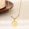 Stainless Steel V-Shape Necklace with Multiple Accessories and UV Color Printed Cross Chain