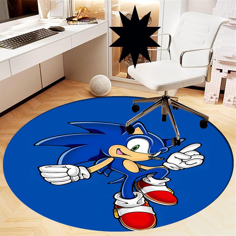 Runder Sonic-Teppich Teppich Stuhlteppich Bereichsteppich Eingang Fußmatten, für Bürostuhl Wohnzimmer Schlafzimmer Küche.