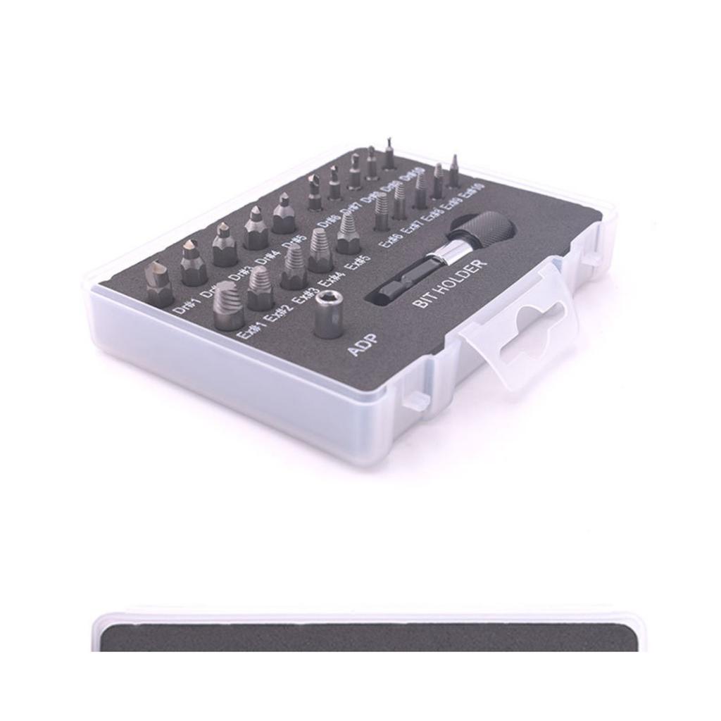 22Pcs Screw Remover Set, High-speed Steel Anti-tooth and Anti-wire Removal Tool, Damaged Screw Remover