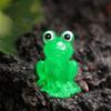 Set of 15 Green Luminous Miniature Frogs Resins Figurines Glow In Dark Ornaments for Home Garden Landscape Decoration