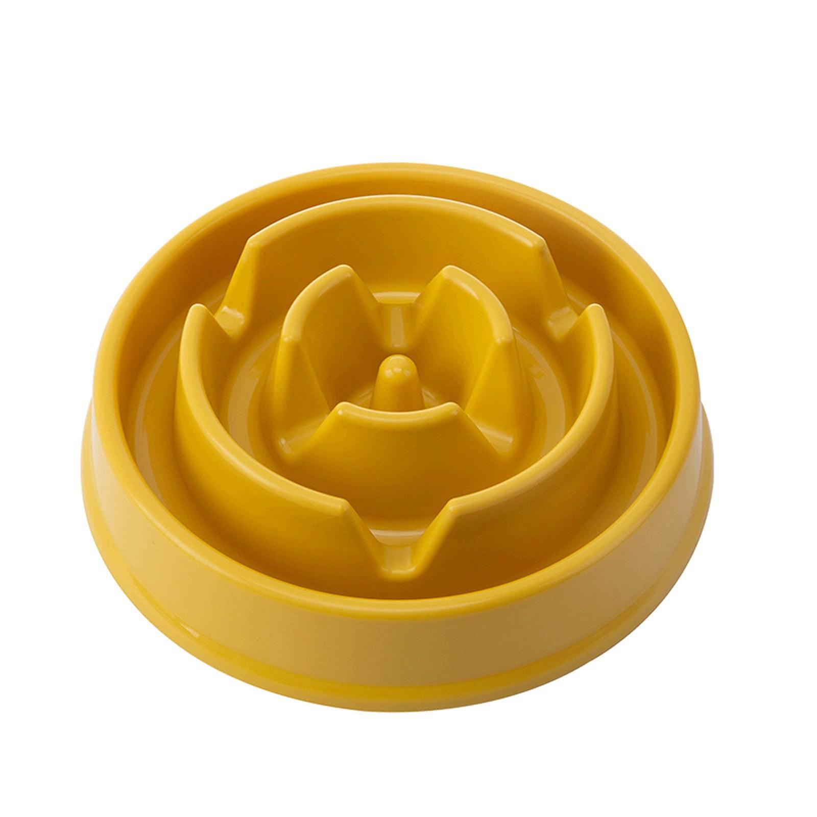 

Серия Нескользящая Миска-лабиринт для медленного кормления Интерактивная Против вздутия живота Против газов Улучшает пищеварение Миска для домашних животных Подходит для маленьких и средних One Size жёлтый