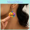 Creative Halloween Themed Colorful Pumpkin Pattern Women Acrylic Earrings For Party Fashion Accessories