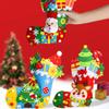 House Decoracion Hangable Christmas Sock Non-woven Fabric Portable Elk Xmas Bag  Kids/Children