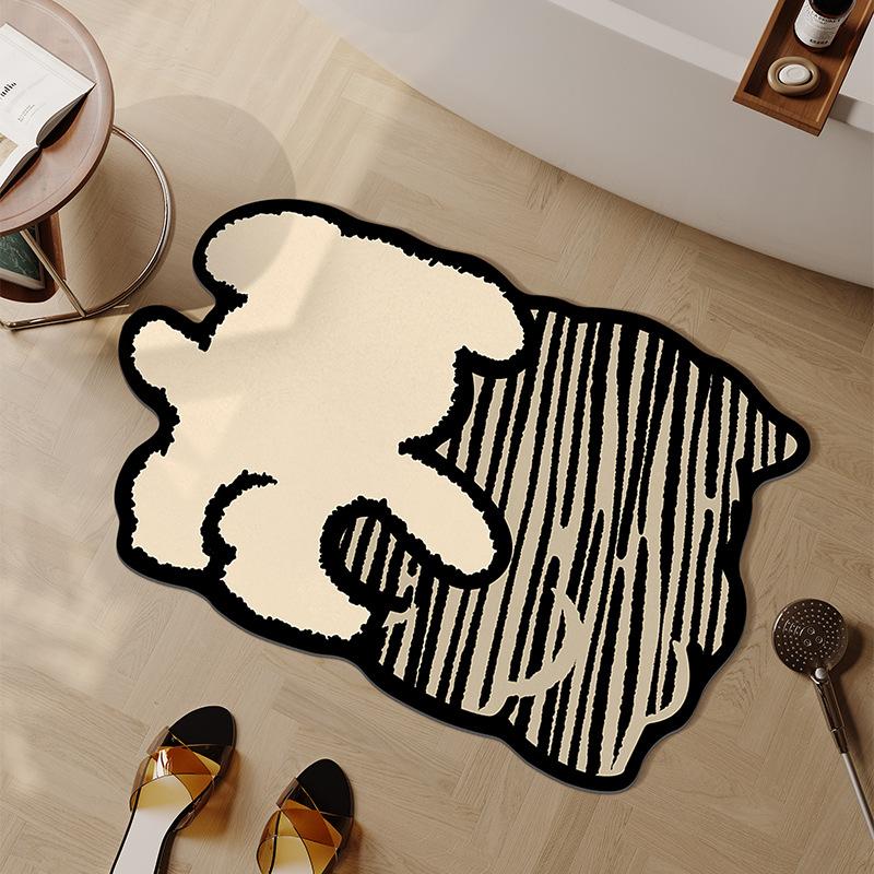 Cartoon Kieselgurmatte Toilettenmatte Schmutzabweisend Rutschfest Saugfähig Fußmatte Schmutzabweisend Gute Pflege Verschleißfest Fußmatte