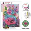 5D Diy Diamond Painting Pretty Red Flowers Cross Stitch Set Full Diamond Embroidery Mosaic Art Picture of Rhinestones Decor Gift