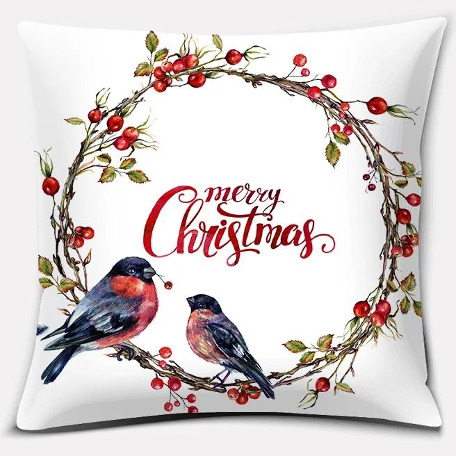 Christmas Series Printed Pattern Cushion Cover Home Living Room Sofa Office Decorative Pillow