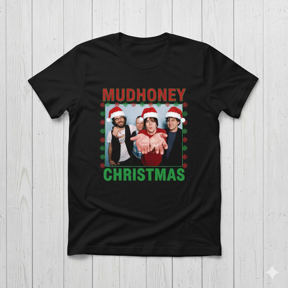 Merry Christmas Mudhoney Band Black Shirt Full size S-5XL AD749 Unisex T-Shirt L