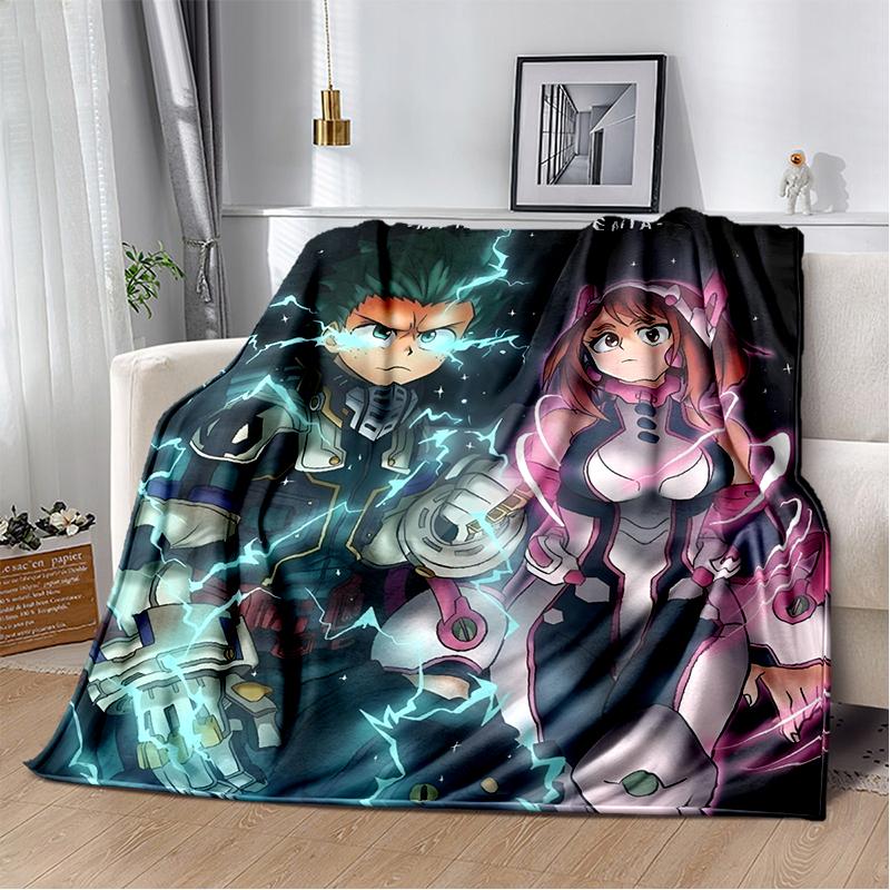 3D My Hero Academia Deku Bakugou Cartoon Anime Blanket,Soft Throw Blanket for Home Bedroom Bed Sofa Travel Picnic Cover Kids