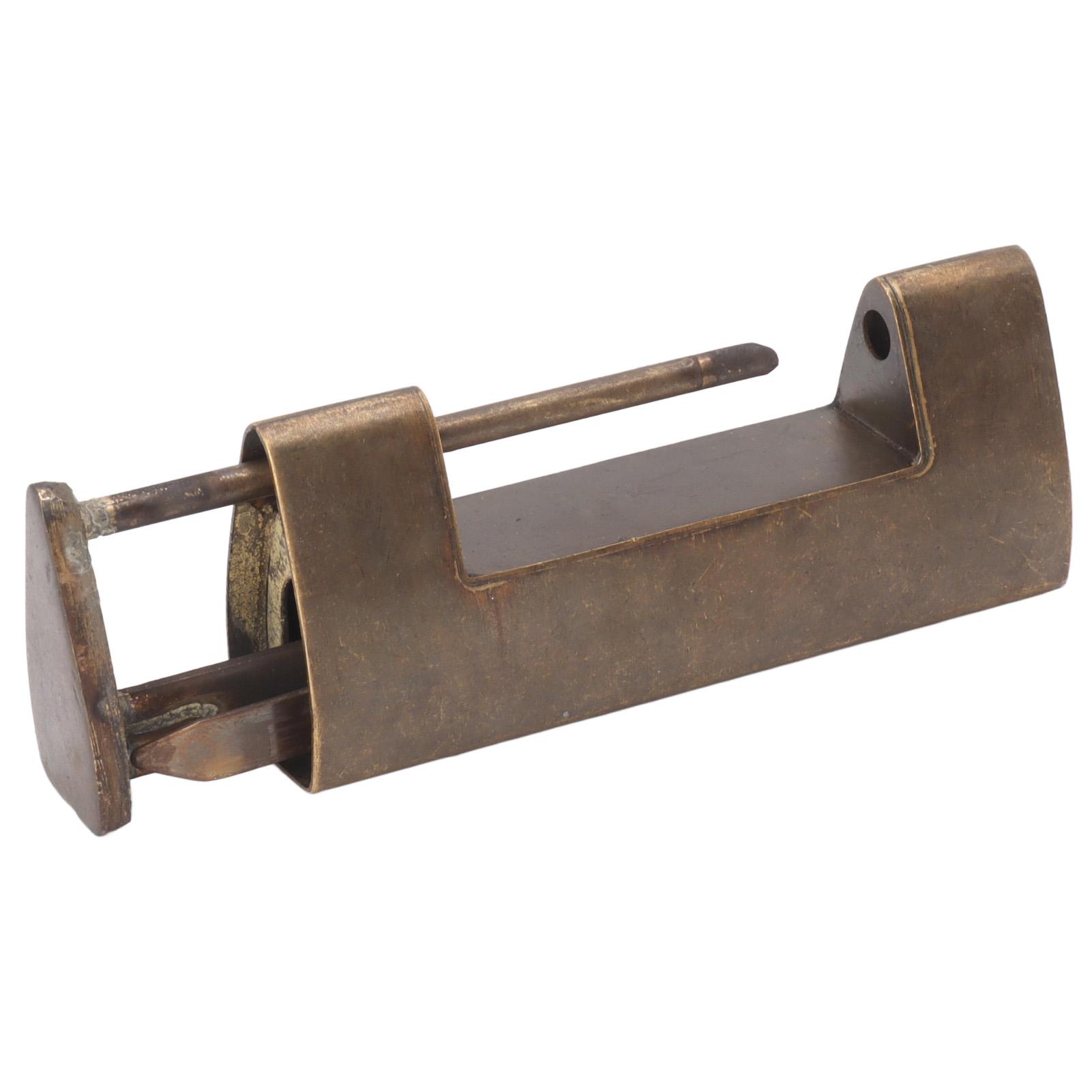 Antiek Chinese Hangslot Afstand 4,4 cm Heavy Duty Prachtig Messing Hangslot Decoratief Vintage Slot met Sleutel voor Kleine Houten Doos Meubels Kasten Che