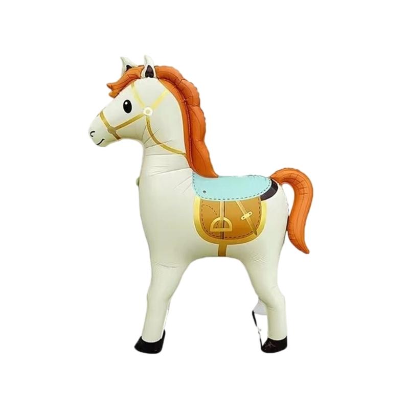 Standing Horse Shape Aluminum Foil Balloon 133x148cm For First Birthday Celebration Anniversary Photography Decoration