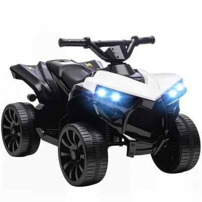 6V Electric Quad Bike for Kids, Electric Ride-On ATV with Music and LED Headlights, for Ages 37-72 Months, 70 X 42 X 45 Cm, White